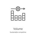 volume icon vector from sustainable competitive advantage collection. Thin line volume outline icon vector illustration. Linear Royalty Free Stock Photo