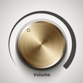 Volume knob with radial gold color texture Royalty Free Stock Photo