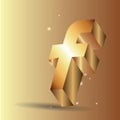 The volume letter f, 3d, the vector illustration