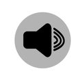 Volume media player icon illustration. Sound icon. Black and gray icon. Vector illustration