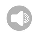 Volume media player icon illustration. Sound vector icon. Gray and white icon. Vector illustration