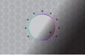 Volume music control knob icon on silver background
