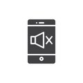 Volume mute smartphone icon vector Royalty Free Stock Photo