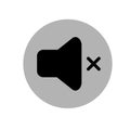 Volume off media player icon illustration. No sound icon. Black and gray icon. Vector illustration