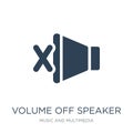volume off speaker icon in trendy design style. volume off speaker icon isolated on white background. volume off speaker vector Royalty Free Stock Photo