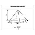 Volume of Pyramid. math teaching pictures. shape symbol icon.
