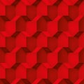 Volume realistic vector cubes texture, red geometric pattern, design background for you projects