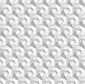 Volume realistic vector hexagon seamless pattern, light geometric tiles texture, design white background for you projects Royalty Free Stock Photo