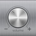 Volume sound control with metal chrome brushed texture