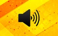 Volume speaker icon abstract digital banner yellow background Royalty Free Stock Photo