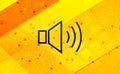 Volume speaker icon abstract digital banner yellow background Royalty Free Stock Photo