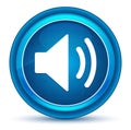 Volume speaker icon eyeball blue round button Royalty Free Stock Photo