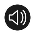 Volume speaker icon flat black round button vector illustration Royalty Free Stock Photo