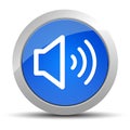 Volume speaker icon blue round button illustration Royalty Free Stock Photo