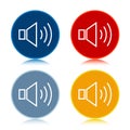 Volume speaker icon trendy flat round buttons set illustration design Royalty Free Stock Photo