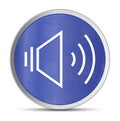Volume speaker icon prime blue round button vector illustration design silver frame push button Royalty Free Stock Photo