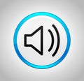 Volume speaker icon round blue push button Royalty Free Stock Photo