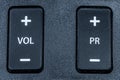 Volume switch and program switch on the remote control