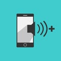 Volume up Mobile phone icon vector in modern flat style Royalty Free Stock Photo