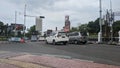 the volume of vehicles at the traffic light intersection