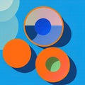 Volumetric colored circles with shadows, generated by artificial intelligence