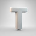 Volumetric construction foam uppercase letter T isolated on white background