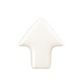 Volumetric 3d arrow icon pointing up. White mouse click cursor Royalty Free Stock Photo