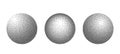 Volumetric 3D spheres in the Dotwork halftone style. Grunge black dots with noise effect Royalty Free Stock Photo