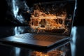 volumetric fire screensaver of artificial intelligence in a laptop