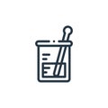 volumetric flask icon vector from laboratory concept. Thin line illustration of volumetric flask editable stroke. volumetric flask Royalty Free Stock Photo