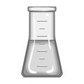 Volumetric flask with liquid.Medicine single icon in black style vector symbol stock illustration web. Royalty Free Stock Photo