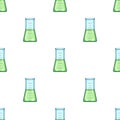 Volumetric flask with liquid.Medicine single icon in cartoon style vector symbol stock illustration web. Royalty Free Stock Photo