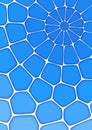 Volumetric geometrical blue background with outline extrude effect. Abstract 3d vector background