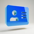 Volumetric glossy blue Address Card icon isolated on white background Royalty Free Stock Photo
