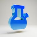 Volumetric glossy blue Bong icon isolated on white background
