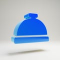 Volumetric glossy blue Concierge Bell icon isolated on white background Royalty Free Stock Photo