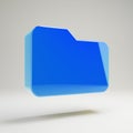 Volumetric glossy blue Folder icon isolated on white background Royalty Free Stock Photo