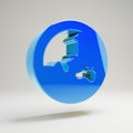 Volumetric glossy blue Globe Asia icon isolated on white background Royalty Free Stock Photo