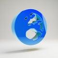 Volumetric glossy blue Globe Europe icon isolated on white background Royalty Free Stock Photo