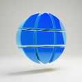 Volumetric glossy blue Globe icon isolated on white background Royalty Free Stock Photo