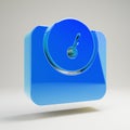 Volumetric glossy blue weight icon isolated on white background