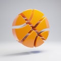 Volumetric glossy hot orange Basketball Ball icon isolated on white background Royalty Free Stock Photo
