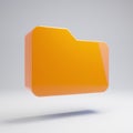 Volumetric glossy hot orange Folder icon isolated on white background Royalty Free Stock Photo