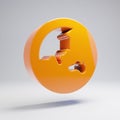 Volumetric glossy hot orange Globe Asia icon isolated on white background Royalty Free Stock Photo