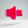 Volumetric glossy hot pink volume mute icon isolated on white background Royalty Free Stock Photo