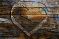 Volumetric heart on wooden background