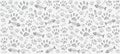 Volumetric prints of cat`s paws and skeletons of gray fish on a light gray background Royalty Free Stock Photo