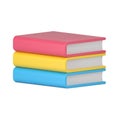 Volumetric stack of books. Yellow realistic volume of educational literature