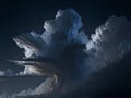 Volumetric storm clouds paining style. Ai Generated