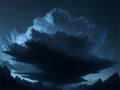 Volumetric storm clouds paining style. Ai Generated